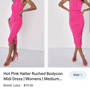Lulus Hot Pink Bodycon dress new with tags. Size Small